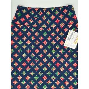 Women's‎ size XS Pencil Diamond Pattern Skirt LuLaRoe Cassie Navy Red NWT